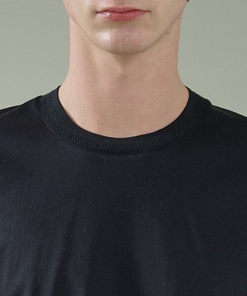 ABAHOUSE / アバハウス Tシャツ | KNIT COLLAR コットンポンチ クルーネック半袖Tシャツ / リラックス | 詳細16
