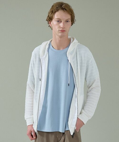 ABAHOUSE / アバハウス パーカー | シアーストレッチ ダブルジップ メッシュパーカー | 詳細4