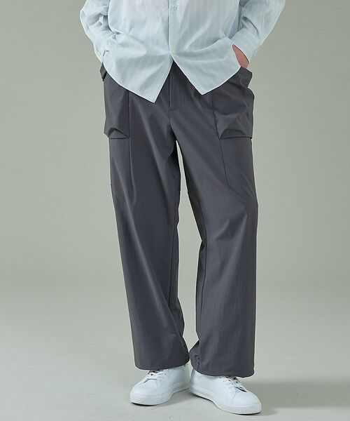 ABAHOUSE / アバハウス パンツ | 【CORDURA】TUCK＆DARTS コーデュラナイロン パラシュートパンツ（チャコールグレー）