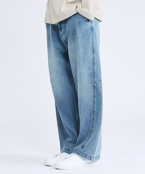 ABAHOUSE / アバハウス デニムパンツ | DARTS DENIM ワイドストレートデニム / ヴィンテージライク | 詳細12