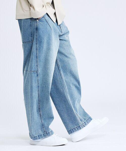 ABAHOUSE / アバハウス デニムパンツ | DARTS DENIM ワイドストレートデニム / ヴィンテージライク | 詳細13