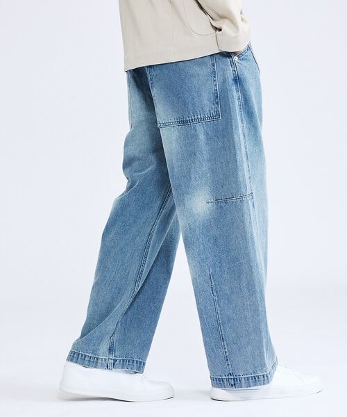 ABAHOUSE / アバハウス デニムパンツ | DARTS DENIM ワイドストレートデニム / ヴィンテージライク | 詳細14