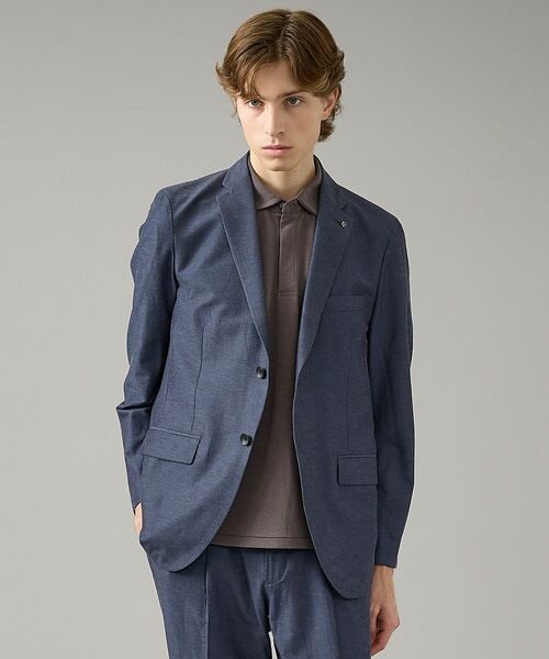ABAHOUSE / アバハウス テーラードジャケット | 【セットアップ対応】スーパーストレッチ リネンジャケット/ FLEX JACKE(ネイビー)