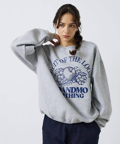 ABAHOUSE / アバハウス スウェット | 【MOANDMO CLOHING × FRUIT OF THE LOOM】CRE（グレー）