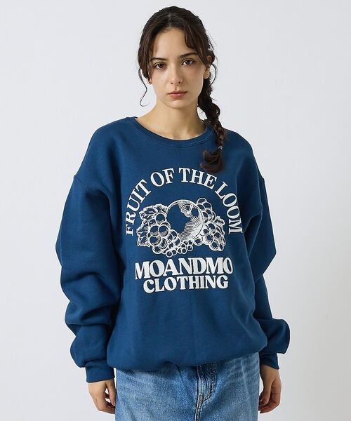 ABAHOUSE / アバハウス スウェット | 【MOANDMO CLOHING × FRUIT OF THE LOOM】CRE（ネイビー）