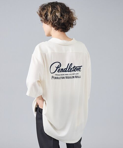 ABAHOUSE / アバハウス シャツ・ブラウス | 【PENDLETON/ペンドルトン】ロゴエンブレム 刺繍 半袖シャツ / ユニセ（オフホワイト）