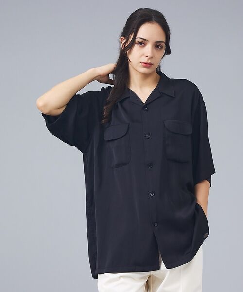 ABAHOUSE / アバハウス シャツ・ブラウス | 【PENDLETON/ペンドルトン】オープンカラー 半袖シャツ / 開襟 / ユ（ブラック）