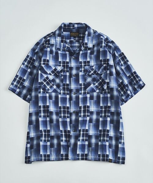 ABAHOUSE / アバハウス シャツ・ブラウス | 【PENDLETON / ペンドルトン】オープンカラー チェック 半袖シャツ/（インディゴ）