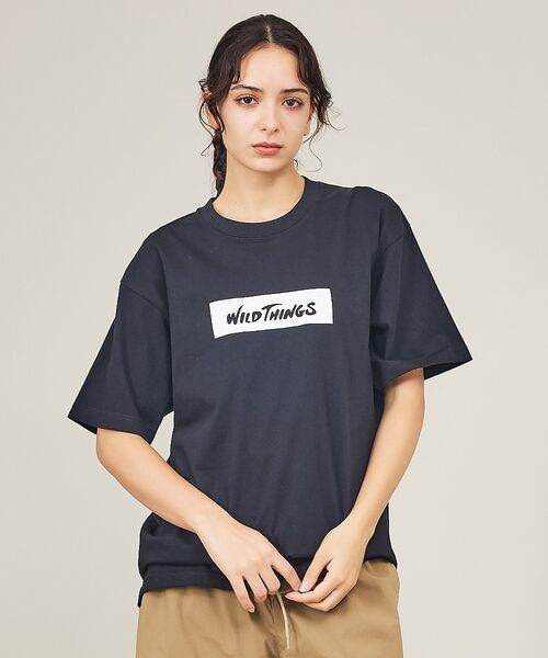 ABAHOUSE / アバハウス Tシャツ | 【WILDTHINGS / ワイルドシングス】BOX LOGO TEE / ボッ（ブラック）