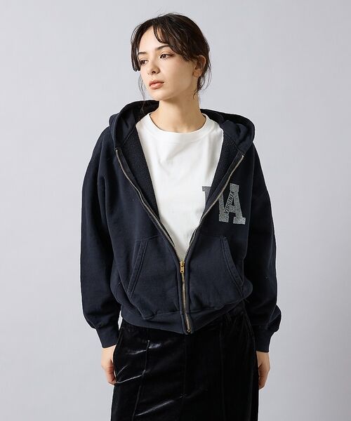 ABAHOUSE / アバハウス パーカー | 【REMI RELIEF / レミ レリーフ】  SP加工 3飛び裏毛 ZIPパ（ブラック）