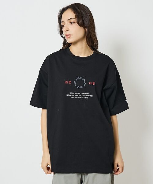 ABAHOUSE / アバハウス Tシャツ | 【YOIDORE/ヨイドレ】 酒愛好家　刺繍Tシャツ/SAKE ネオンプリントＴ | 詳細15