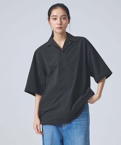 ABAHOUSE / アバハウス シャツ・ブラウス | 【FORTUNA /フォルトゥナ】ECOTEC OpenCollarPO-Shi（ブラック）
