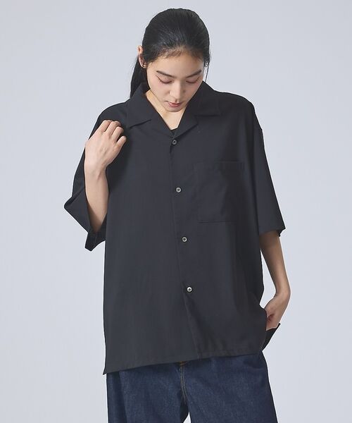 ABAHOUSE / アバハウス シャツ・ブラウス | 【FORTUNA/フォルトゥナ】ECOTECOpenCollarShirts/エ（ブラック）