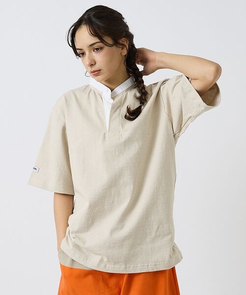 ABAHOUSE / アバハウス ポロシャツ | 【BARBARIAN / バーバリアン】Henley Collar Short | 詳細8