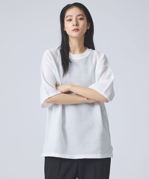ABAHOUSE / アバハウス ニット・セーター | 【FORTUNA /フォルトゥナ】ECOTEC KnitメッシュT/エコテックニ | 詳細6
