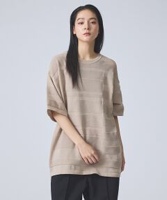 ABAHOUSE / アバハウス ニット・セーター | 【FORTUNA/フォルトゥナ】EcotecDryKnitボーダーT/エコテック