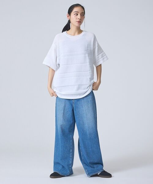 ABAHOUSE / アバハウス ニット・セーター | 【FORTUNA/フォルトゥナ】EcotecDryKnitボーダーT/エコテック | 詳細1