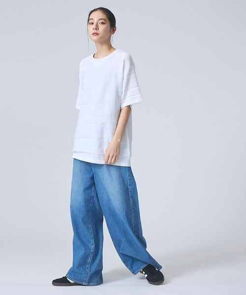 ABAHOUSE / アバハウス ニット・セーター | 【FORTUNA/フォルトゥナ】EcotecDryKnitボーダーT/エコテック | 詳細2