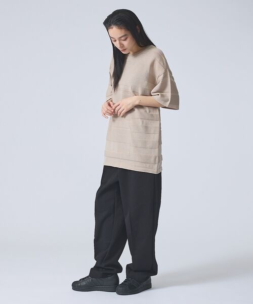 ABAHOUSE / アバハウス ニット・セーター | 【FORTUNA/フォルトゥナ】EcotecDryKnitボーダーT/エコテック | 詳細10