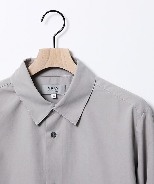 ABAHOUSE / アバハウス シャツ・ブラウス | 【リラックスフィット】ピーチサテン レギュラーカラーシャツ【予約】（グレージュ）
