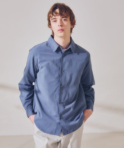 ABAHOUSE / アバハウス シャツ・ブラウス | 【リラックスフィット】ピーチサテン レギュラーカラーシャツ | 詳細16