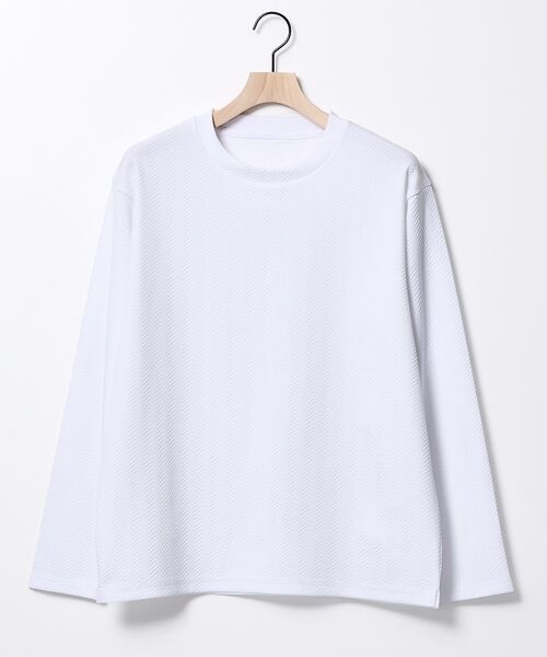 ABAHOUSE / アバハウス Tシャツ | ヘリンボーン ジャガード 長袖Tシャツ | 詳細5