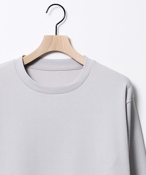 ABAHOUSE / アバハウス Tシャツ | ヘリンボーン ジャガード 長袖Tシャツ【予約】 | 詳細4