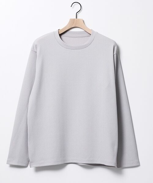 ABAHOUSE / アバハウス Tシャツ | ヘリンボーン ジャガード 長袖Tシャツ | 詳細8