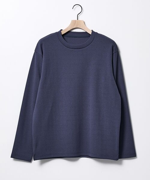 ABAHOUSE / アバハウス Tシャツ | ヘリンボーン ジャガード 長袖Tシャツ | 詳細11