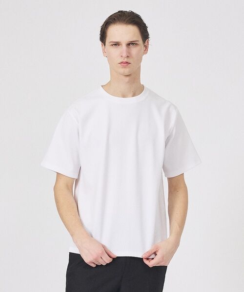 ABAHOUSE / アバハウス Tシャツ | ヘリンボーン ジャガード 半袖Tシャツ | 詳細2