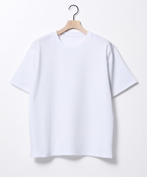 ABAHOUSE / アバハウス Tシャツ | ヘリンボーン ジャガード 半袖Tシャツ | 詳細5