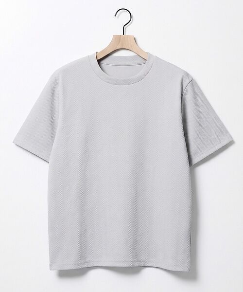 ABAHOUSE / アバハウス Tシャツ | ヘリンボーン ジャガード 半袖Tシャツ | 詳細9