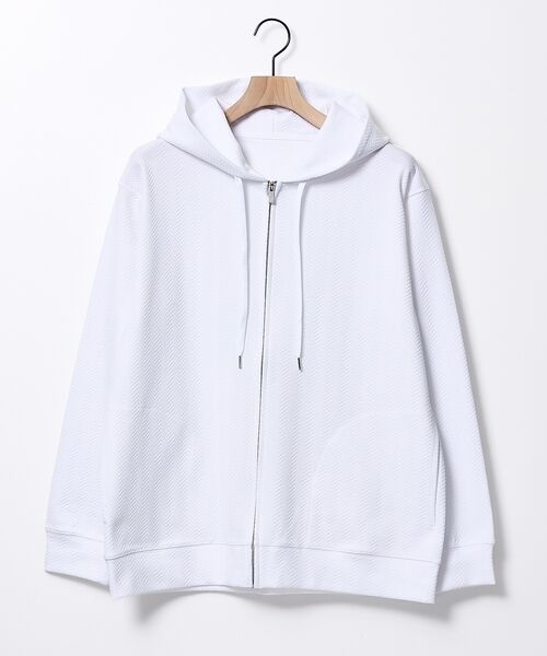 ABAHOUSE / アバハウス パーカー | ヘリンボーン ジャガード ジップパーカー | 詳細5