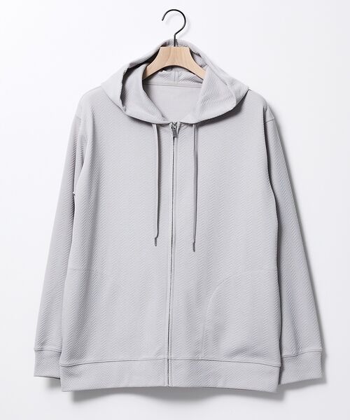 ABAHOUSE / アバハウス パーカー | ヘリンボーン ジャガード ジップパーカー | 詳細9