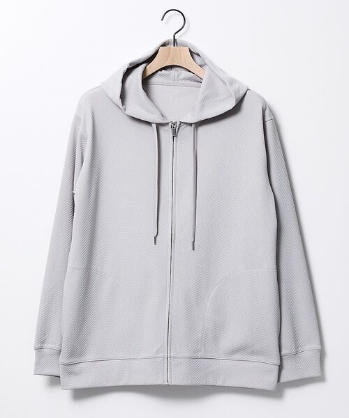 ABAHOUSE / アバハウス パーカー | ヘリンボーン ジャガード ジップパーカー【予約】（グレージュ）