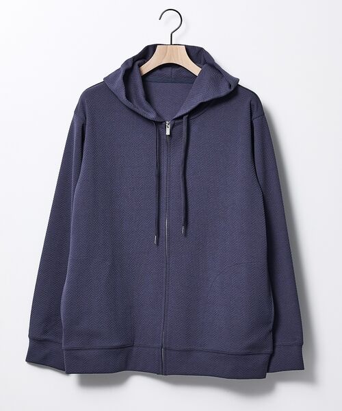 ABAHOUSE / アバハウス パーカー | ヘリンボーン ジャガード ジップパーカー | 詳細13