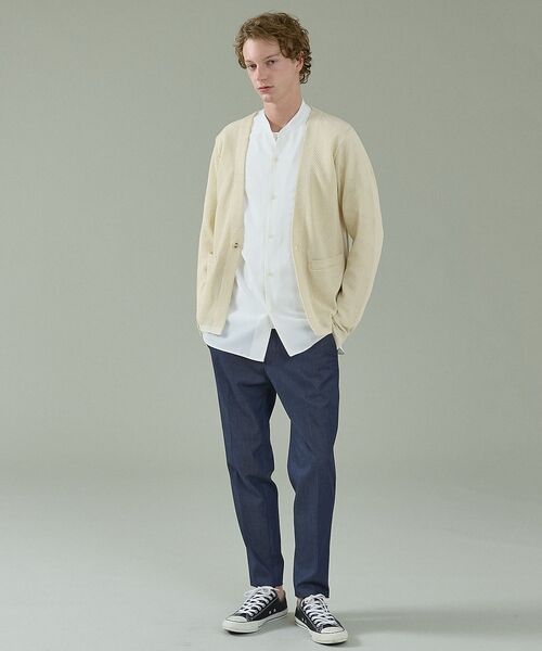 ABAHOUSE / アバハウス カーディガン・ボレロ | 2トーン シアーメッシュ 1ボタン カーディガン | 詳細7