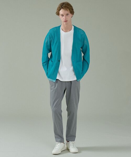 ABAHOUSE / アバハウス カーディガン・ボレロ | 2トーン シアーメッシュ 1ボタン カーディガン | 詳細14