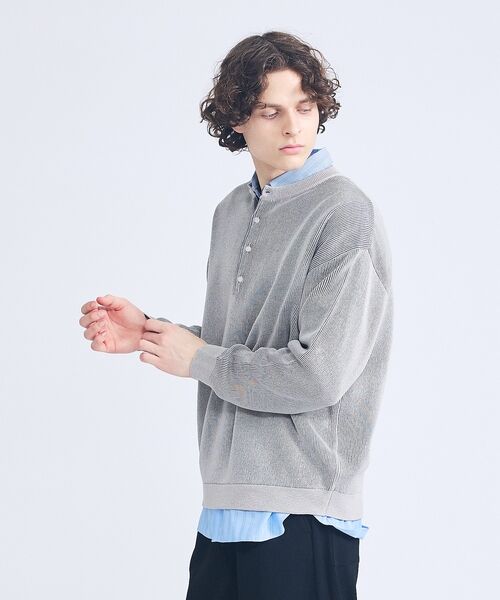 ABAHOUSE / アバハウス ニット・セーター | リブニット ヘンリーネック プルオーバー | 詳細15