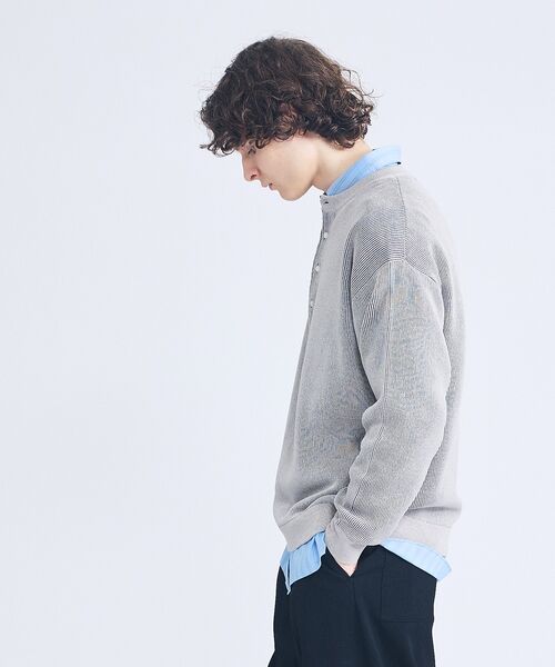 ABAHOUSE / アバハウス ニット・セーター | リブニット ヘンリーネック プルオーバー | 詳細16