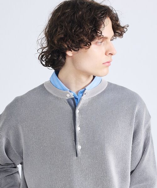 ABAHOUSE / アバハウス ニット・セーター | リブニット ヘンリーネック プルオーバー | 詳細17