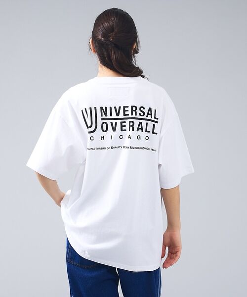 ABAHOUSE / アバハウス Tシャツ | 【UNIVERSAL OVERALL/ユニバーサルオーバーオール】LOGO BA（ホワイト）