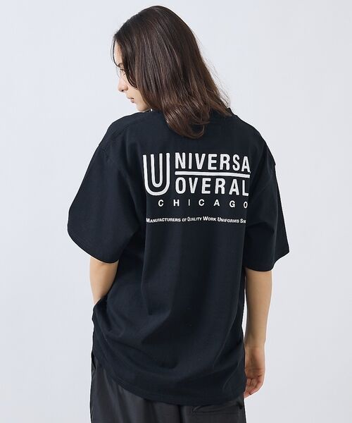 ABAHOUSE / アバハウス Tシャツ | 【UNIVERSAL OVERALL/ユニバーサルオーバーオール】LOGO BA（ブラック）