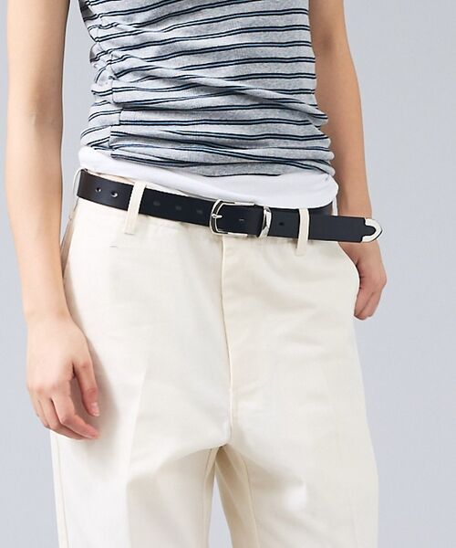 ABAHOUSE / アバハウス ベルト・サスペンダー | Puntale Leather Plain Belt/ ウエスタンベルト/プンタ（ブラック）