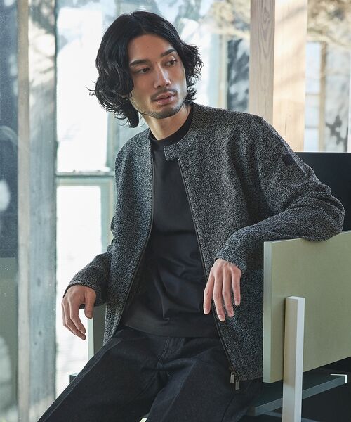 ABAHOUSE / アバハウス ブルゾン | ハイゲージニット ライダース | 詳細22