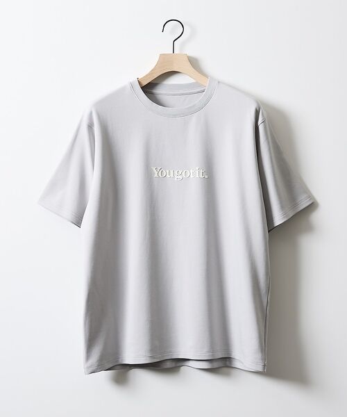 ABAHOUSE / アバハウス Tシャツ | 【YOU GOT IT.】ベアポンチ ロゴ 半袖Tシャツ【予約】（グレージュ）
