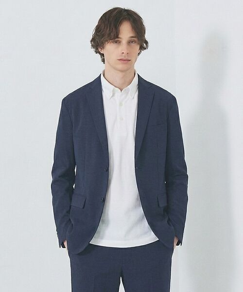 ABAHOUSE / アバハウス テーラードジャケット | 【セットアップ対応】COOL DRY TOUCH ジャケット /接触冷感 /吸水（ネイビー）