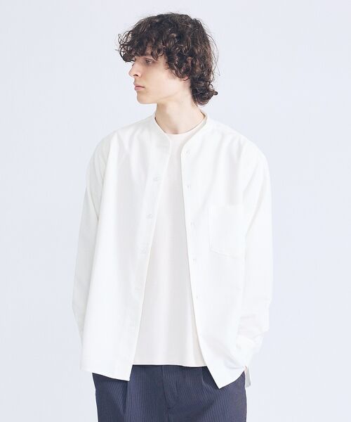 ABAHOUSE / アバハウス シャツ・ブラウス | デニムライク シャンブレー カラーレスシャツ / バンドカラーシャツ / 変形襟 | 詳細6
