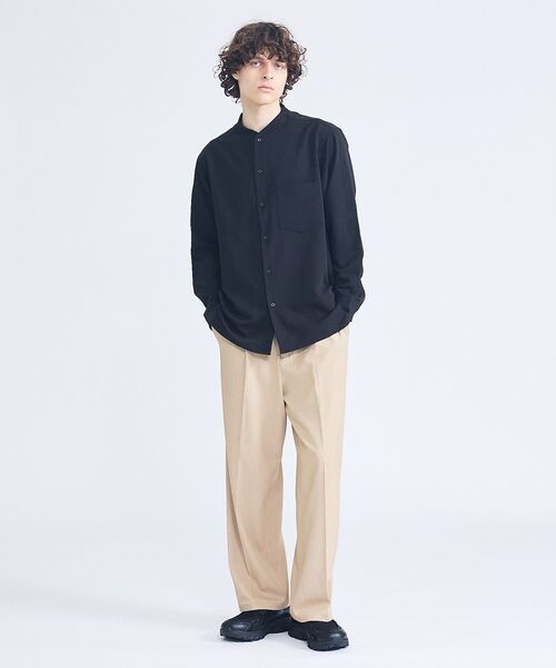 ABAHOUSE / アバハウス シャツ・ブラウス | デニムライク シャンブレー カラーレスシャツ / バンドカラーシャツ / 変形襟 | 詳細20