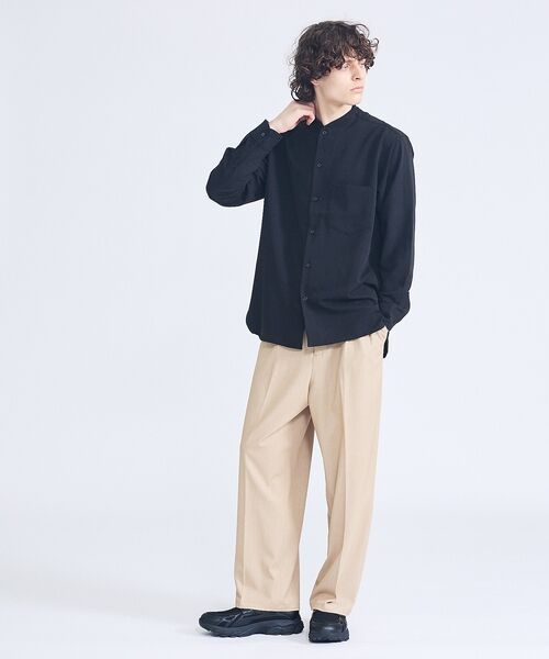 ABAHOUSE / アバハウス シャツ・ブラウス | デニムライク シャンブレー カラーレスシャツ / バンドカラーシャツ / 変形襟 | 詳細21